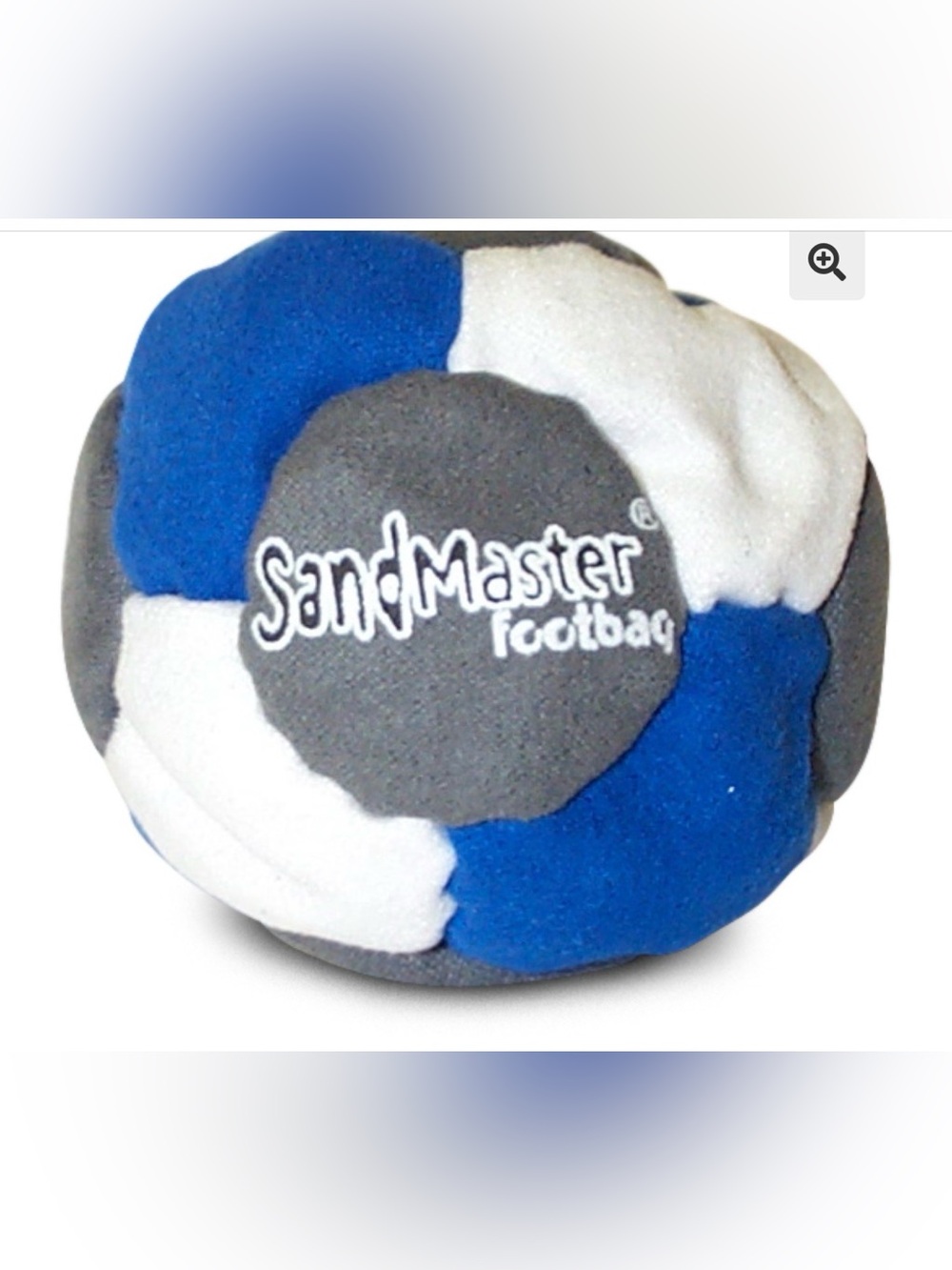 Sandmaster Footbag / Hacky Sack 
Blue, Gray & White